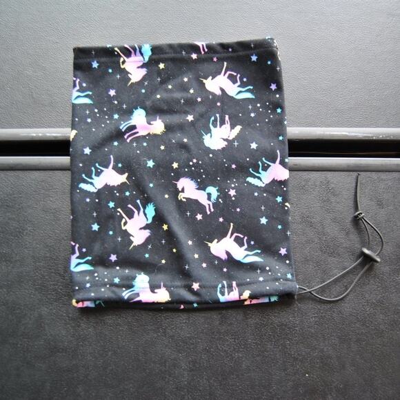 Unicorn Adjustable Face Covering Black with Pink Purple Design - Picture 3 of 5